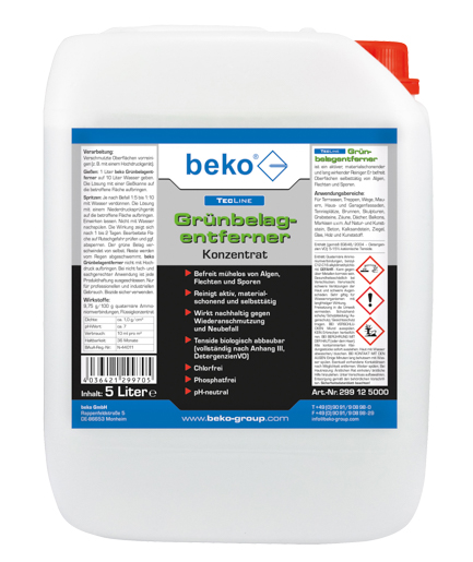 Beko TecLine Grünbelagentferner 5,0 lt Konzentrat Kanister 299125000